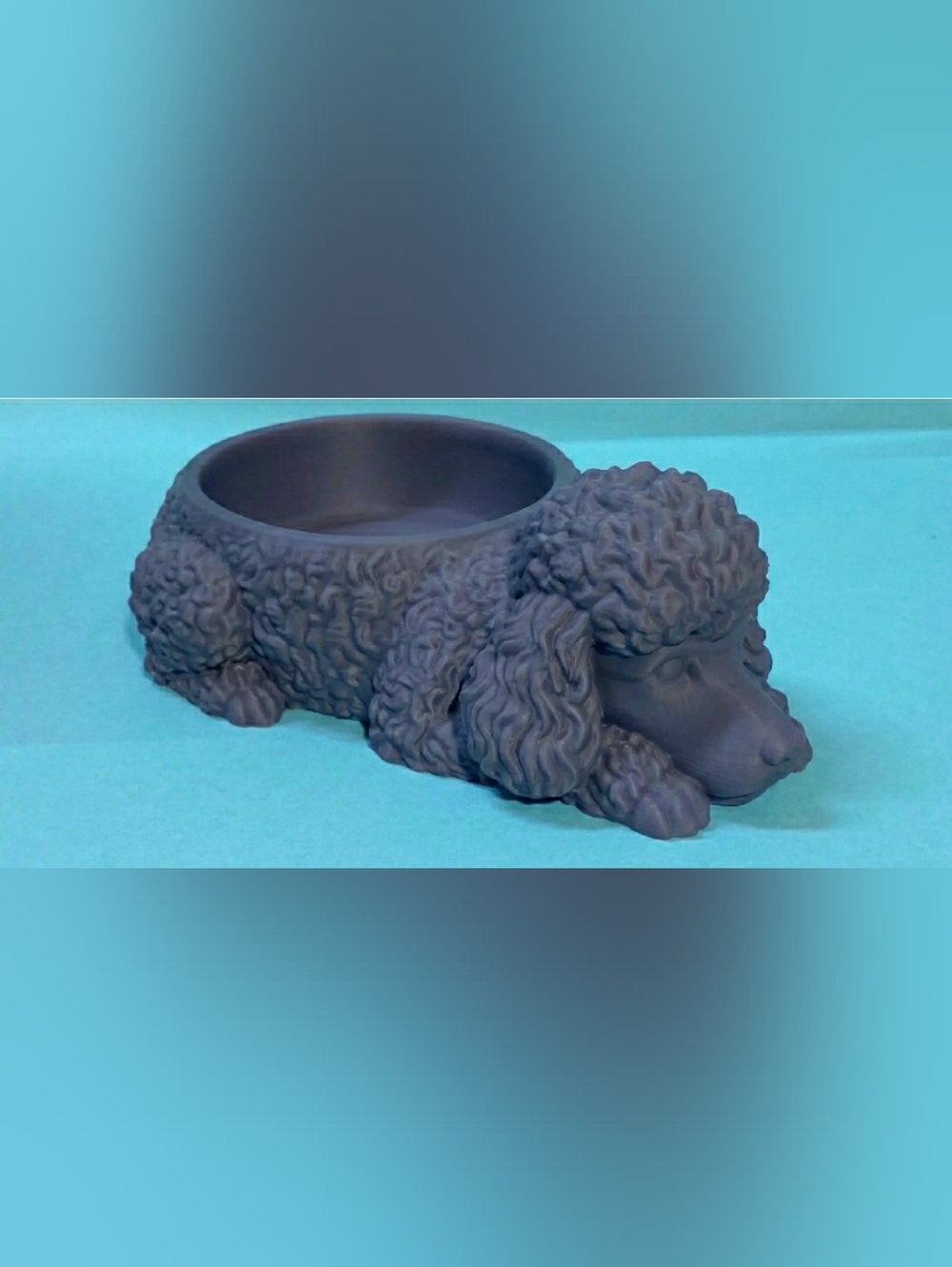 Hand Crafted Black, White, Beige, Brown Poodle Trinket Dish Or Bowl (Choose One) - Picture 2 of 4
